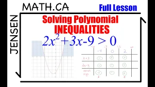 2.6 Polynomial INEQUALITIES (full lesson) | grade 12 MHF4U | jensenmath.ca