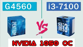 Intel Pentium G4560 VS Intel i3 7100 Benchmarks With  Gigabyte Nvidia 1050 OC