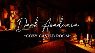 Secret Castle Room | Dark Academia | Piano, Rain, Fire