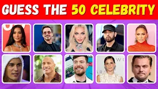 Guess the CELEBRITY in 5 Seconds | 50 Most Famous People in 2024