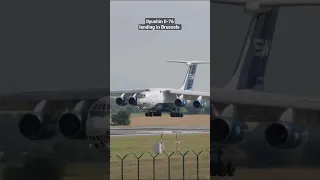 Ilyushin Il-76 landing In Brussels Airport !! Rare catch 🤩 #il76 #ebbr