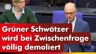 Grüner Schwätzer wird bei Nachfrage völlig demoliert