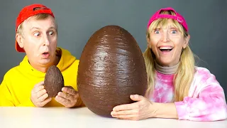Mukbang Giant Prehistoric Chocolate Egg 거대한 초콜릿 달걀 챌린지 Honey jelly