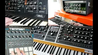 How to make music with the Moog one, Minimoog, DSI Tempest, OBXa, Vintage Vibe 64 Piano and Vibanet