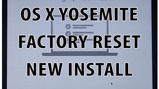 Mac - Factory reset / Fresh install on OS X Yosemite