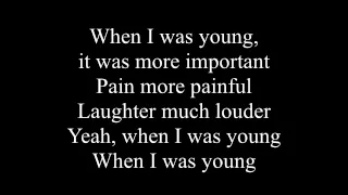 The Animals - When I was young (lyrics on screen)