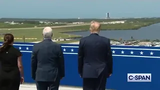 President Trump and Vice President Pence watch the NASA SpaceX Crew Dragon Launch