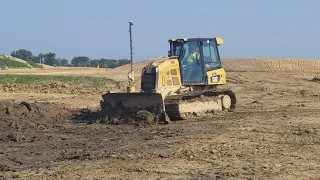 GPS Guided Dozer Blade On Construction Site