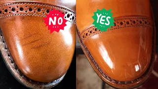 FIXING SCRATCHES IN LEATHER-Shoe Restoration Tutorial on Allen Edmonds Fifth Avenues