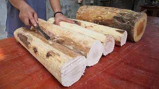 Extreme Peak: Satisfying Skills Handling Hardwood Tree Trunks || Ingenious Woodworking Craftsman