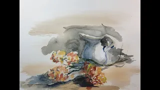 521) Minimalist Style Watercolor Still Life Painting From a Photograph