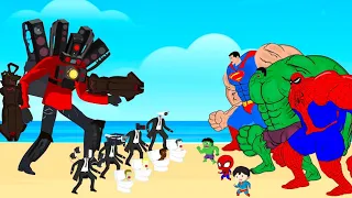 Rescue HULK Baby, SUPER-MAN Baby, SPIDER Baby From World of Skibidi | Super Heroes Animation