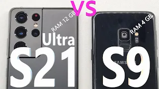 Samsung Galaxy S21 Ultra 5G vs Samsung Galaxy S9 - SPEED TEST + multitasking - Which is faster!?