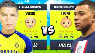 Les PLUS ANCIENS VS les PLUS JEUNES ... dans FIFA 23 ! 👴🏼👶🏼 (Ronaldo joue avec Messi)