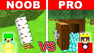 NOOB vs PRO: SECRET TREE HOUSE Build Challenge in Minecraft!