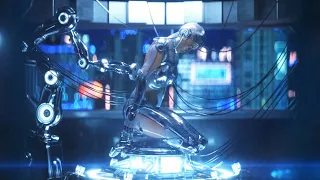 Female Cyborg Coming to Life