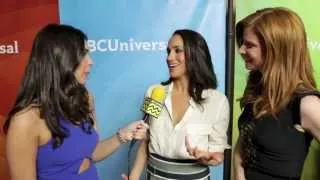 Meghan Markle and Sarah Rafferty from Suits @ NBC Red Carpet | AfterBuzz TV Interview