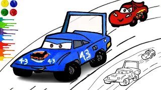 How to draw Dinoco form Disney Pixar cars/Easy Drawing Lightning McQueen vs Dinoco