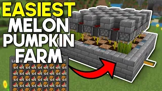 EASIEST Melon and Pumpkin Farm Minecraft Bedrock 1.20 (MCPE/Xbox/PS4/Nintendo Switch/Windows10)