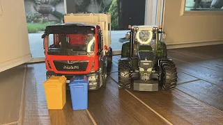 Bruder FENDT Tractor and MAN TGS Garbage Truck Review