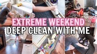EXTREME WEEKEND CLEAN WITH ME | SUMMER DEEP CLEANING MOTIVATION | MESSY HOUSE SPEED CLEANING ROUTINE