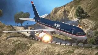 Trump's 757 Gets Stuck On Mount Chiliad During Emergency Landing | GTA 5