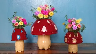 Garden design | Mushroom Flower Pot | Recycled Plastic Bottles Flower Pots for Small Garden