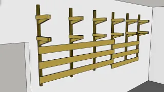 Стеллаж в мастерской. Обрезки - в дело, или отходы в доходы (И лучше французских планок)