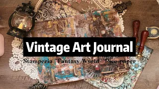 Using Stamperia “Sir Vagabond in Fantasy World”: Mix Media NO TALKING CALMING Art Journaling