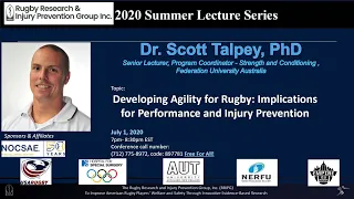 Developing Rugby Agility: Performance & Injury Prevention Implications | 2020 SUMMER LECTURE SERIES