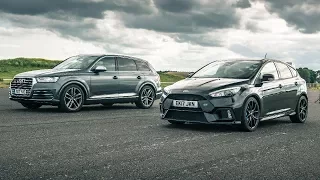 Drag Race! Audi RS4 Vs Ford Focus RS | Top Gear