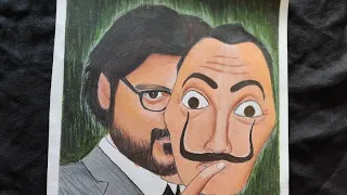 MONEY HEIST DRAWING WITH OIL PASTEL