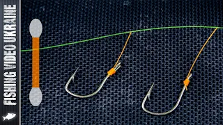 HOW TO TIE A HOOK IN THE MIDDLE OF A FISHING LINE WITH A COTTON SWAB | FishingVideoUkraine