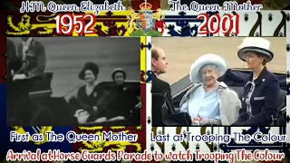 Comparison "God Save The Queen" | The Queen Mother arrives First and Last Trooping The Colour