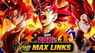 200% LEADER SKILL BUFF! LEVEL 10 LINKS 100% RAINBOW STAR LR GOD GOKU! (DBZ: Dokkan Battle)