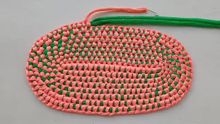 Oval Shape Doormat Idea , Doormat Making At Home , Paydan Banane Ka Tarika , Art With Priya