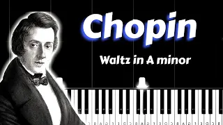 Chopin - Waltz in A minor, B.150,Op.Posth - Easy Piano Tutorial(Slow)