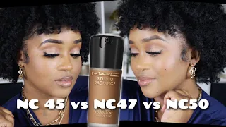 MAC STUDIO RADIANCE COMPARING MORE SHADES | NC45, NC47, NC50 | (2nd Review)