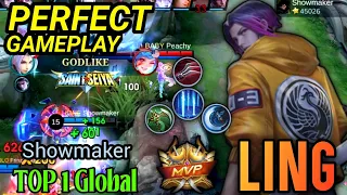 Ling Perfect Gameplay 2024 - Top 1 Global Ling by Showmaker ~ Mobile Legends