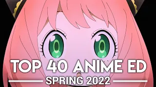 My Top 40 Anime Endings - Spring 2022