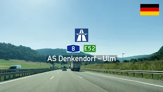 [4KHDR] Driving in Germany: Autobahn A8 E52 from AS Esslingen am Neckar to AK Ulm