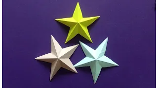 How to make a 3D paper star | Easy origami stars for beginners making | DIY-Paper Crafts