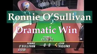 Most Dramatic Win by Ronnie O'Sullivan 1996 World Snooker Championship