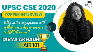 UPSC CSE 2020 Topper Interview, Make syllabus your guiding light for UPSC exam Divya Akhauri AIR 101