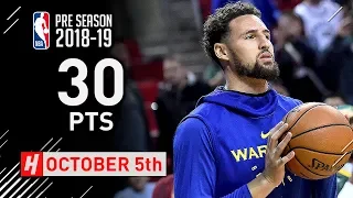 Klay Thompson Full Highlights Warriors vs Kings 2018.10.05 - 30 Points in 3 Qtrs!