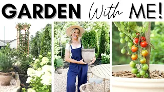 GARDEN WITH ME || GARDEN UPDATES || TOMATO PLANT CARE TIPS || HOMEMADE SALSA || GARDENING ROUTINE