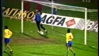 1989 October 18 First Vienna FC 1894 Austria 2 Olympiakos Greece 2 UEFA Cup