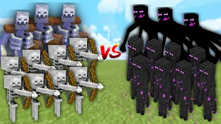 Extreme SKELETON ARMY vs ENDERMAN ARMY in Minecraft Mob Battle