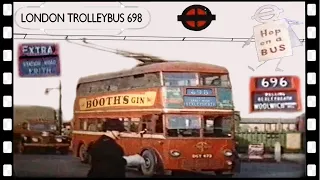 TROLLEYBUS 698 Woolwich-Bexleyheath London 1959