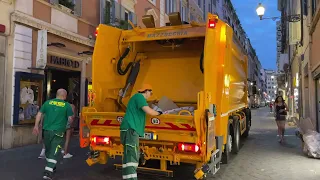 Garbage Truck in Rome: Volvo Mazzocchia Rear Loader